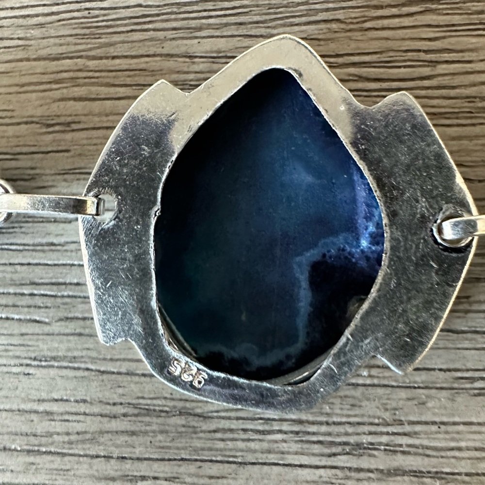 0191 Solar Agate Blue Topaz Handmade Bracelet Silver Gemstone Jewelry - Picture 8 of 11